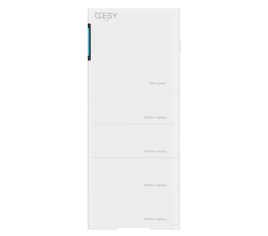 HM6-20 PV-omvormer met 6 kW uitgangsvermogen en 20 kWh batterijopslag, 1 fase