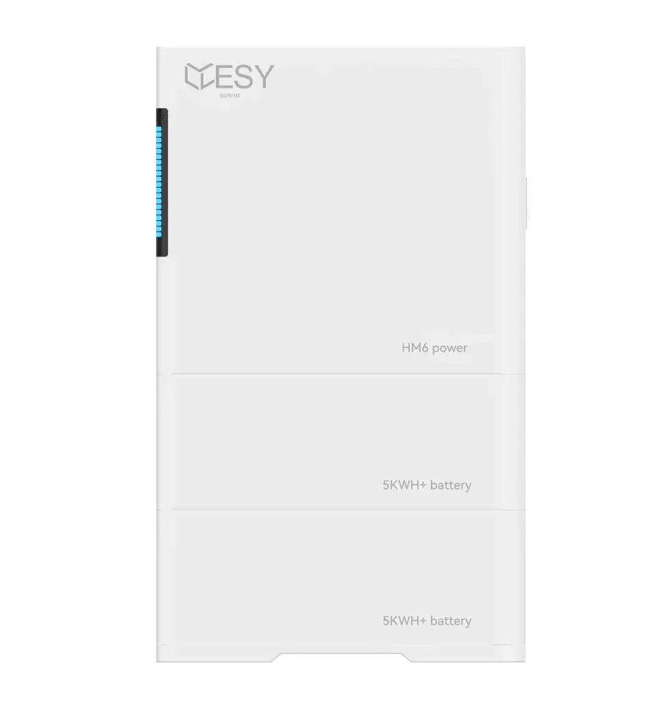 HM6-10 inverter with 6 kW output power and 10 kWh battery storage, 1 phase