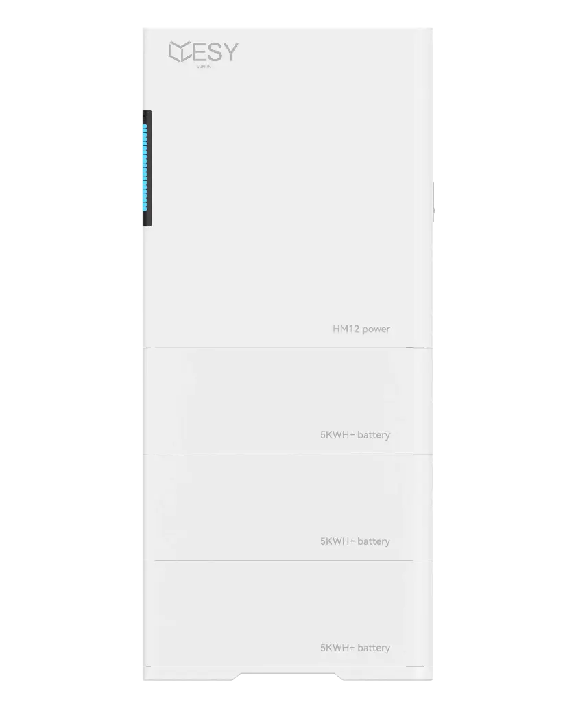 HM12-15 PV växelriktare med 12 kW uteffekt och 15 kWh batterilagring, 1 fas